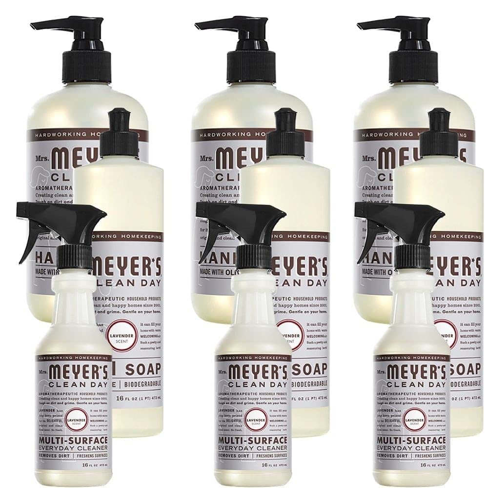 Dish Soap, Hand Soap, Multi surface cleaner Combo, 3 Pack Dish Soap, 16 OZ Each Pack, 3 Pack Hand Soap, 12.5 OZ Each Pack, 3 Pack Multi surface cleaner, 16 OZ Each Pack, Lavender Scent
