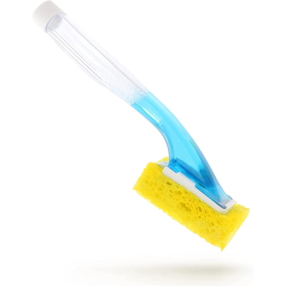 Dish Sponge with Soap Dispenser Handle - Fillable Dish Wand for Quick, Convenient Cleaning - Made in the USA - Easy to Refill, Built-In Scrubber, Ideal for Dishes and Pans