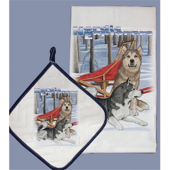 Dish Towel and Pot Holder Set - Alaskan Malamute