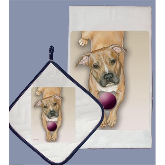 Dish Towel and Pot Holder Set - Pit Bull