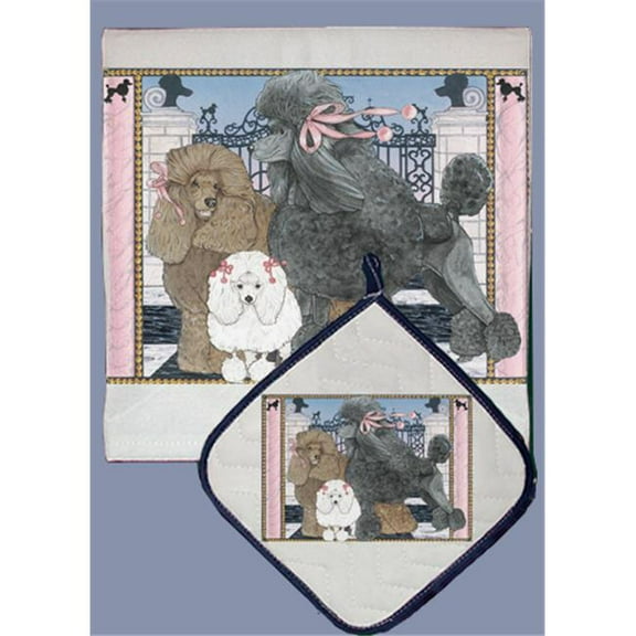 Dish Towel and Pot Holder Set - Poodle Mix