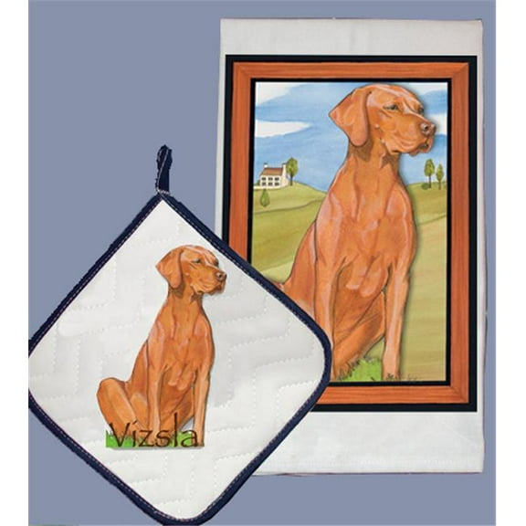 Dish Towel and Pot Holder Set - Vizsla