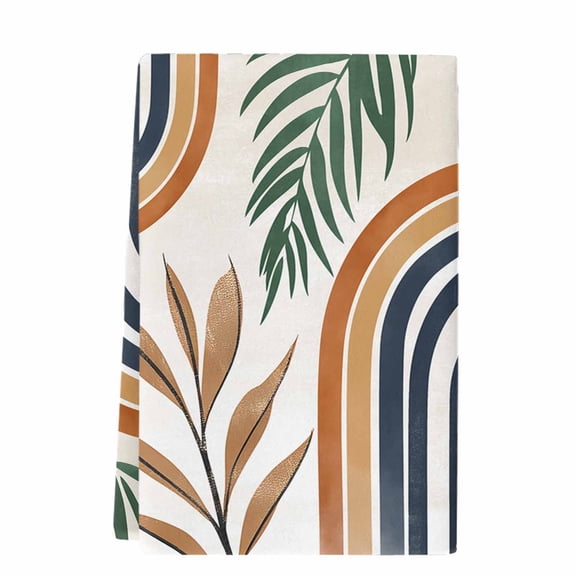 Dish Towels, Abstract Boho Absorbent Kitchen Towels 1 PC, Mid Century Geometric Palm Leaf Sun Moon Microfiber Hand Towels Dish Cloths Tea Towels for Home Bathroom,18X28-Inch, Brown