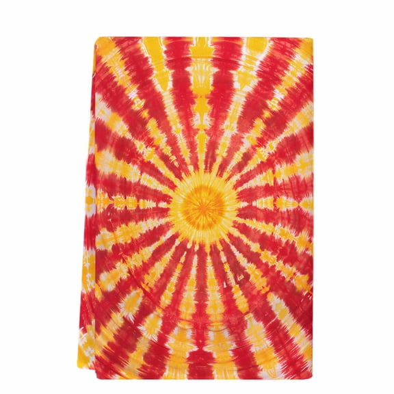 Dish Towels, Abstract Sun Tie Dye Absorbent Kitchen Towels 1 PC, Yellow Tomato Red Microfiber Hand Towels Dish Cloths Tea Towels for Home Bathroom,18X28-Inch,