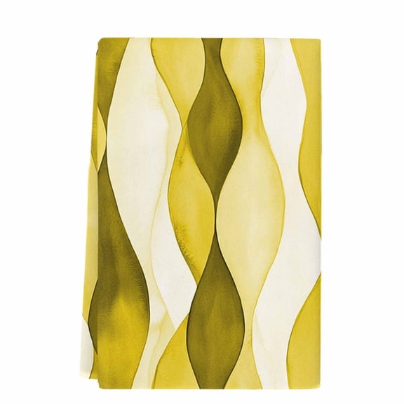 Dish Towels, Abstract Wave Pattern Texture Absorbent Kitchen Towels 1 PC, Yellow Microfiber Hand Towels Dish Cloths Tea Towels for Home&nbsp; Bathroom,18X28-Inch,