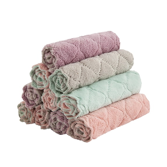 Dishcloth Practical Cleaning Cotton 10PC 25*25cm Multi-color
