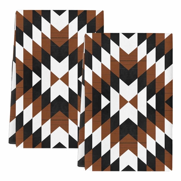 Dish Towels, Aztec Boho Absorbent Kitchen Towels 2 PCS, Bohemian Abstract Geometric Brown Microfiber Hand Towels Dish Cloths Tea Towels for Home&nbsp;Bathroom Cleaning Drying,18X28-Inch,