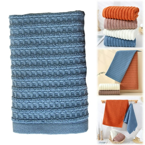 Dish Towels Bathroom Hand Towels Cotton Hand Towel Soft & Absorbent Quick-Dry Hand Towels 1Pcs Dish Rags Dish Cloths for Washing Dishes Blue 13.4x28.7 In