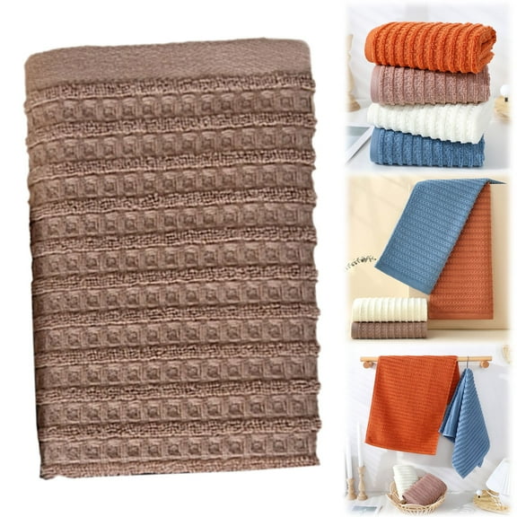 Dish Towels Bathroom Hand Towels Cotton Hand Towel Soft & Absorbent Quick-Dry Hand Towels 1Pcs Dish Rags Dish Cloths for Washing Dishes Brown 13.4x28.7 In