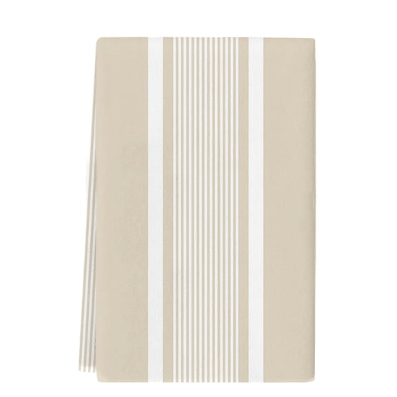 Dish Towels, Beige Vertical Stripes Absorbent Kitchen Towels 1 PC, Classic Lines Striped Microfiber Hand Towels Dish Cloths Tea Towels for Home Bathroom Cleaning Drying,18X28-Inch,