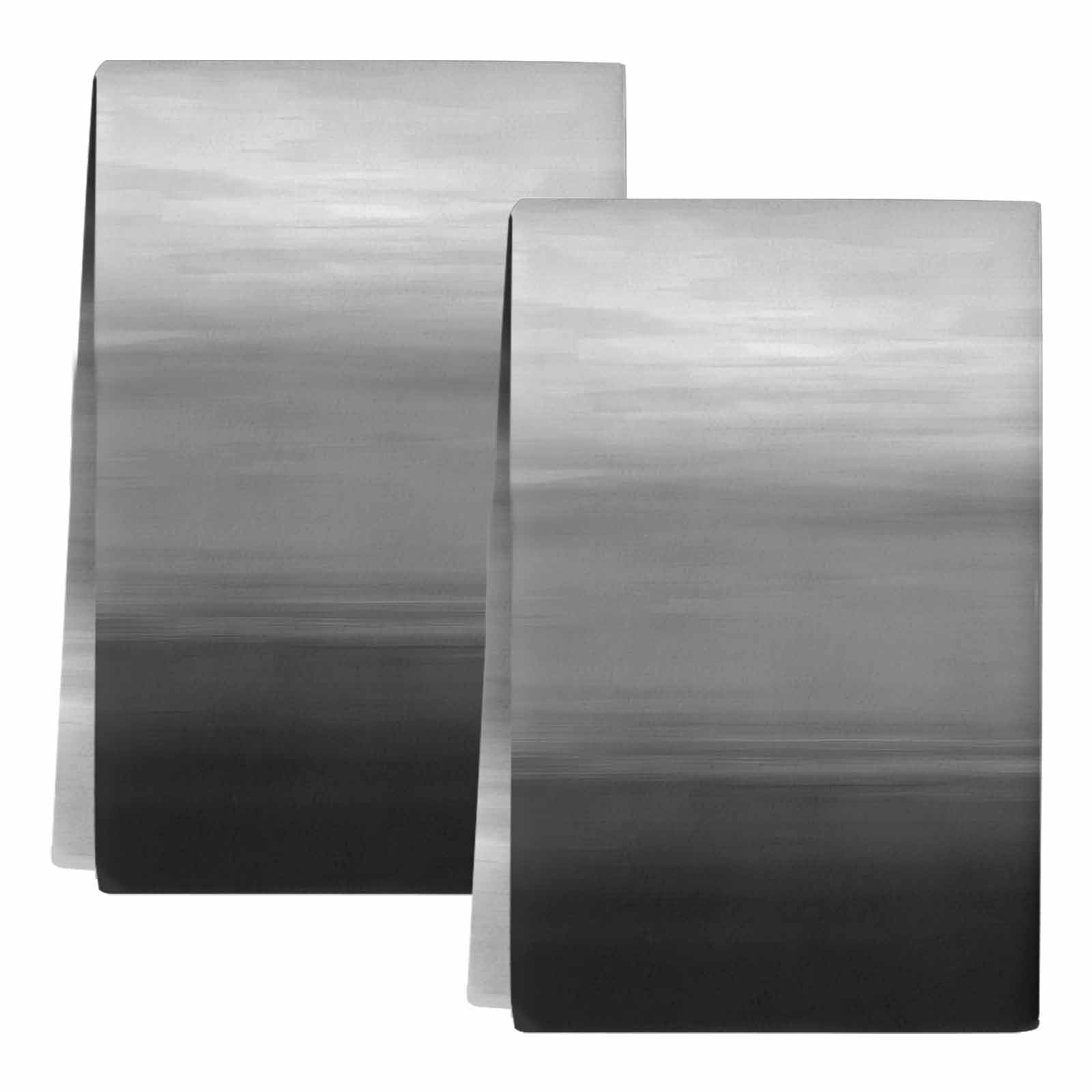 Dish Towels, Black Grey Absorbent Kitchen Towels 2 PCS, Gradient Pure Color Microfiber Hand Towels Dish Cloths Tea Towels for Home&nbsp;Bathroom Cleaning Drying,18X28-Inch,