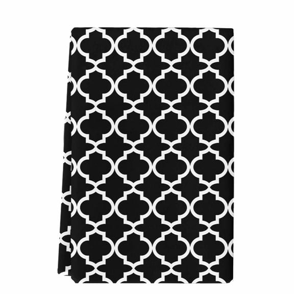 Dish Towels, Black White Geometric Absorbent Kitchen Towels 1 PC, Minimalist Morocco Pattern Microfiber Hand Towels Dish Cloths Tea Towels for Home&nbsp; Bathroom,18X28-Inch,