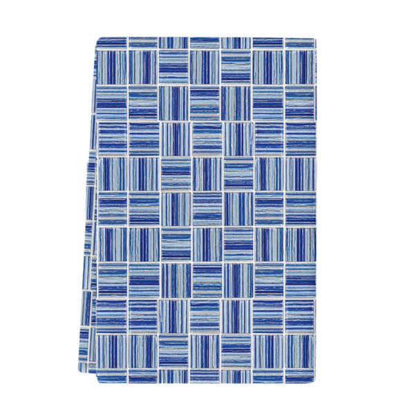 Dish Towels, Blue Stripes Blocks Absorbent Kitchen Towels 1 PC, Linear Striped Mosaic Microfiber Hand Towels Dish Cloths Tea Towels for Home&nbsp;Bathroom Cleaning Drying,18X28-Inch,