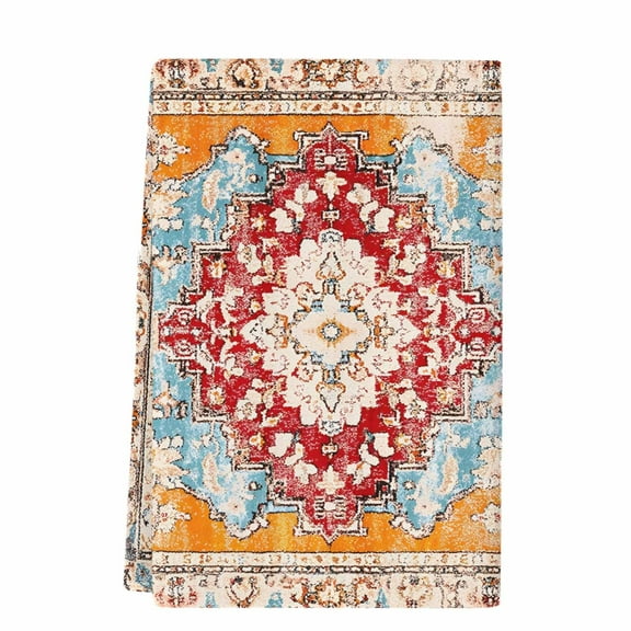 Dish Towels, Boho Absorbent Kitchen Towels 1 PC, Vintage Pattern Microfiber Hand Towels Dish Cloths Tea Towels for Home&nbsp; Bathroom,18X28-Inch, Red Orange