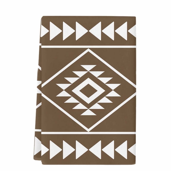 Dish Towels, Brown Bohemian Geometric Absorbent Kitchen Towels 1 PC, Boho Tribal Arrows Microfiber Hand Towels Dish Cloths Tea Towels for Home&nbsp;Bathroom Cleaning Drying,18X28-Inch,