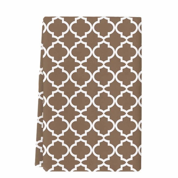 Dish Towels, Brown White Geometric Absorbent Kitchen Towels 1 PC, Minimalist Morocco Pattern Microfiber Hand Towels Dish Cloths Tea Towels for Home&nbsp; Bathroom,18X28-Inch,