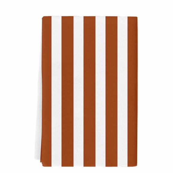 Dish Towels, Burnt Orange Stripes Absorbent Kitchen Towels 1 PC, Vertical Striped Microfiber Hand Towels Dish Cloths Tea Towels for Home Bathroom Cleaning Drying,18X28-Inch,