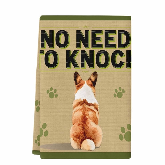 Dish Towels, Corgi Dog Paw Print Absorbent Kitchen Towels 1 PC, No Need To Knock Microfiber Hand Towels Dish Cloths Tea Towels for Home Bathroom Cleaning Drying,18X28-Inch,