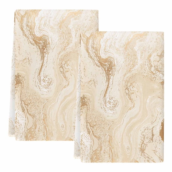 Dish Towels, Cream Marble Absorbent Kitchen Towels 2 PCS, Abstract Fluid Art Microfiber Hand Towels Dish Cloths Tea Towels for Home Bathroom Cleaning Drying,18X28-Inch,