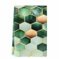 thumbnail image 1 of Dish Towels, Dark&nbsp;Green Marble Absorbent Kitchen Towels 1 PC, Gold Hexagon Geometric Modern Pattern Microfiber Hand Towels Dish Cloths Tea Towels for Home&nbsp; Bathroom,18X28-Inch,, 1 of 6