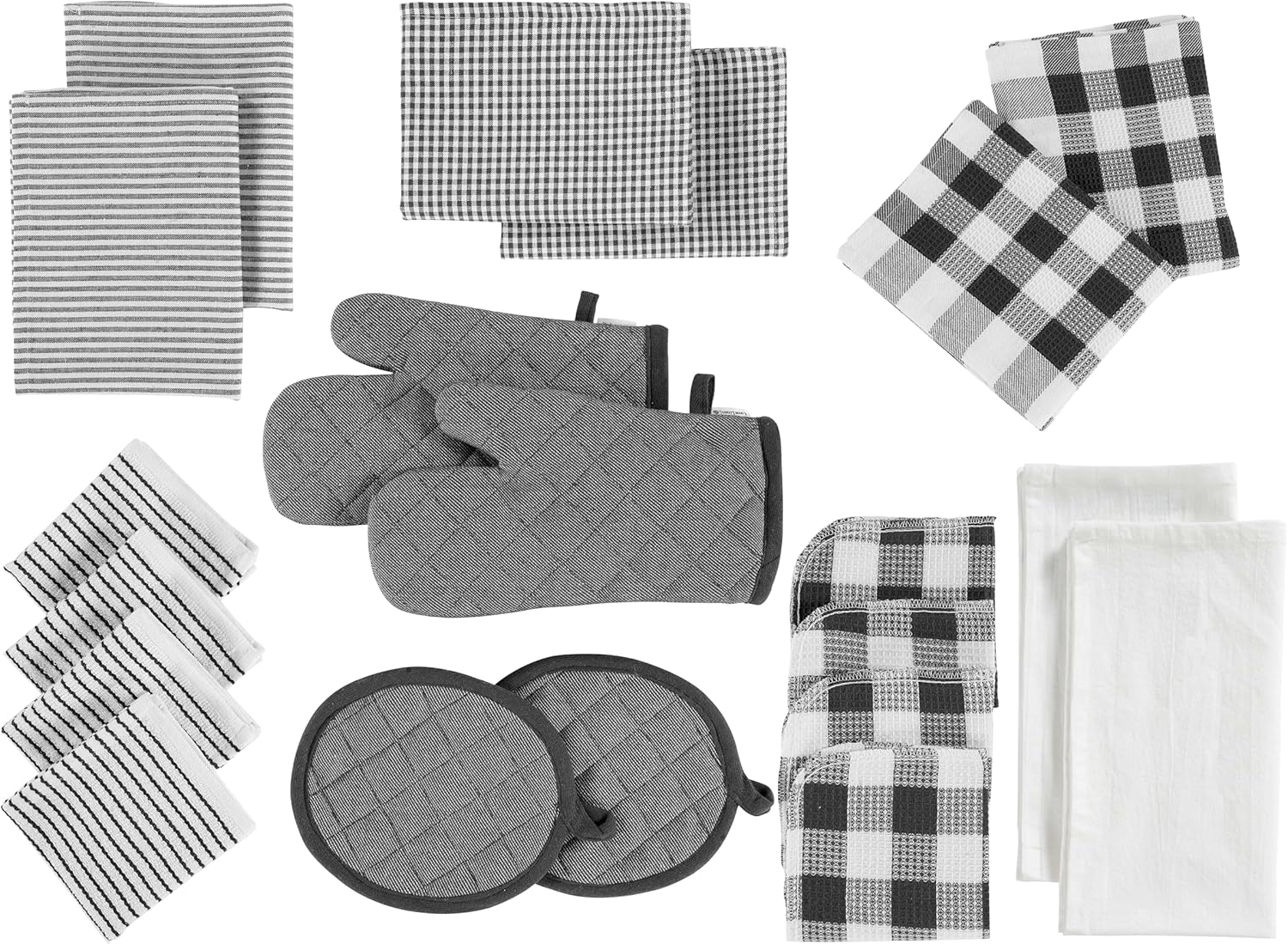 Kitchen Towels & Dishcloths Set - 20-Piece Kitchen Essentials for New ...