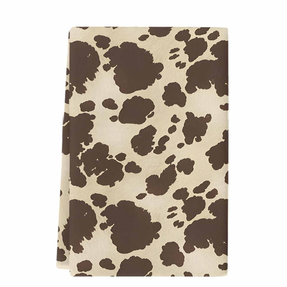Dish Towels, Farmhouse Absorbent Kitchen Towels 1 PC, Animal Cow Print Microfiber Hand Towels Dish Cloths Tea Towels for Home&nbsp; Bathroom,18X28-Inch, Brown White
