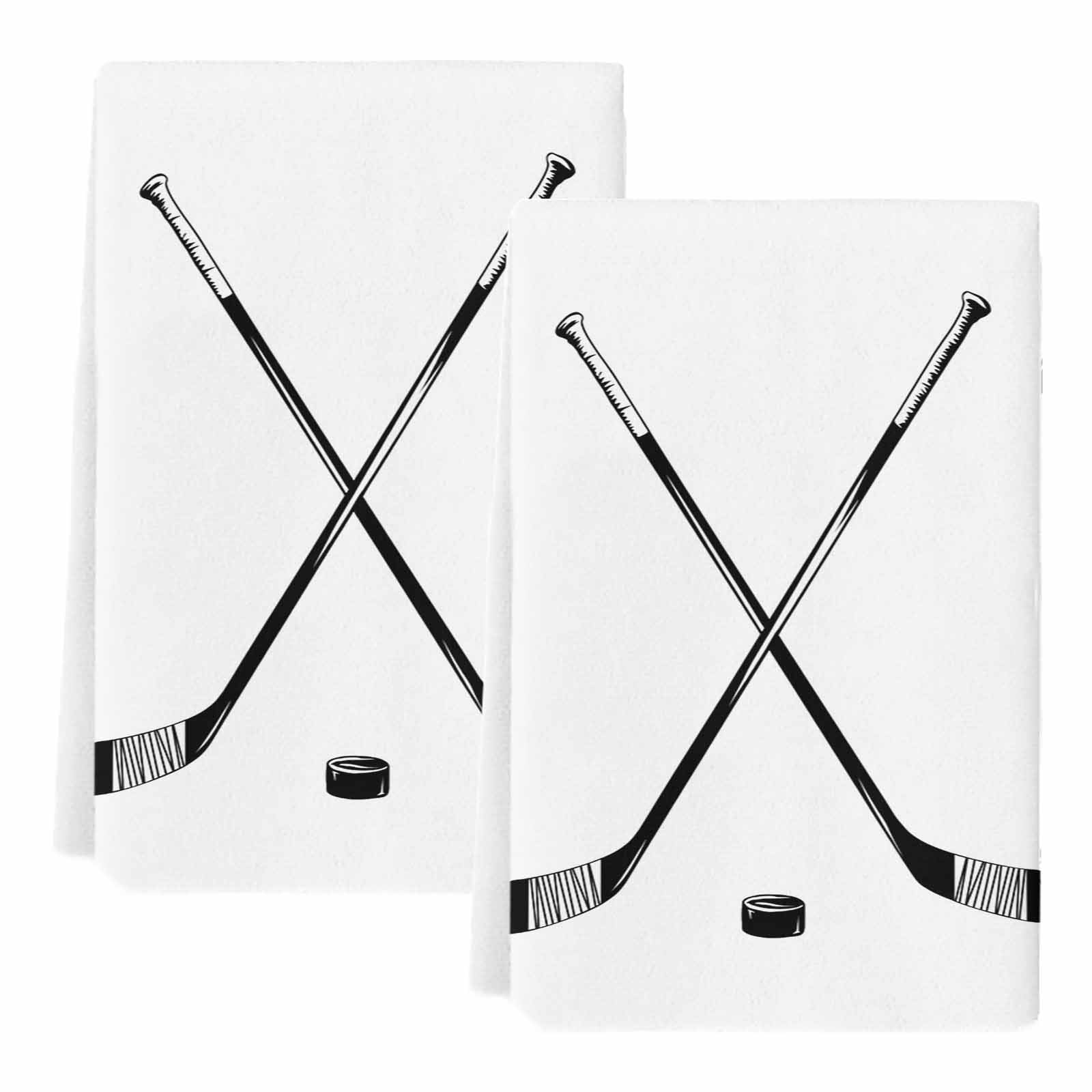 Dish Towels, Hockey Player Absorbent Kitchen Towels 2 PCS, Sports Ground White Microfiber Hand Towels Dish Cloths Tea Towels for Home&nbsp;Bathroom Cleaning Drying,18X28-Inch,