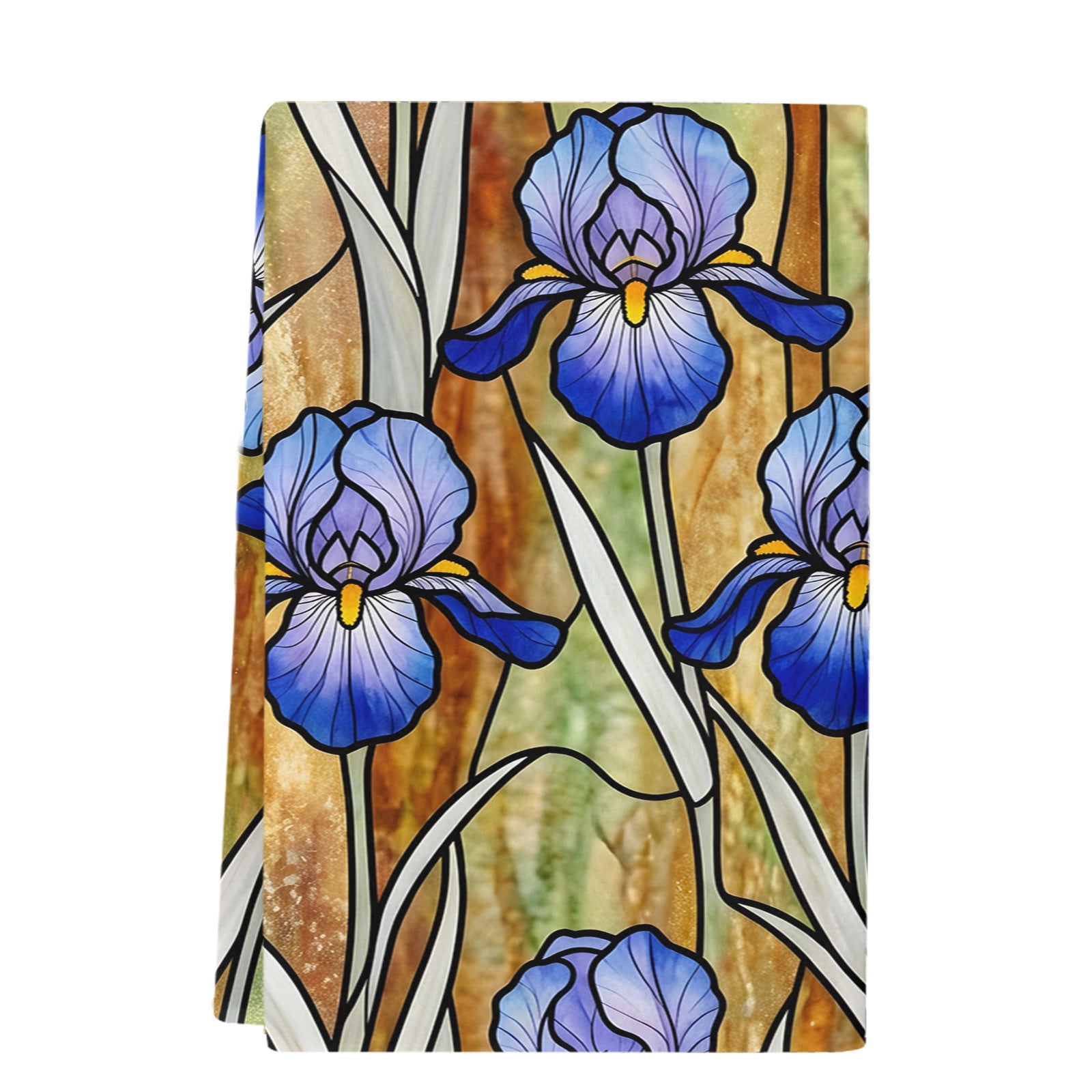 Dish Towels, Iris Flowers Vines Absorbent Kitchen Towels 1 PC, Floral ...