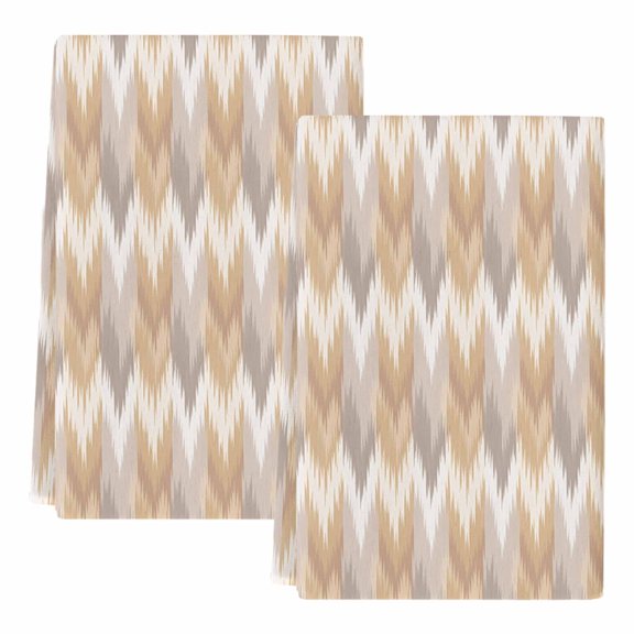 Dish Towels, Khaki Boho Absorbent Kitchen Towels 2 PCS, Bohemian Southwest Tribe Microfiber Hand Towels Dish Cloths Tea Towels for Home Bathroom Cleaning Drying,18X28-Inch,