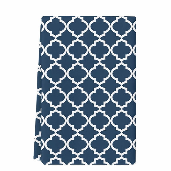 Dish Towels, Lake Blue White Geometric Absorbent Kitchen Towels 1 PC, Modern Morocco Pattern Microfiber Hand Towels Dish Cloths Tea Towels for Home&nbsp; Bathroom,18X28-Inch,