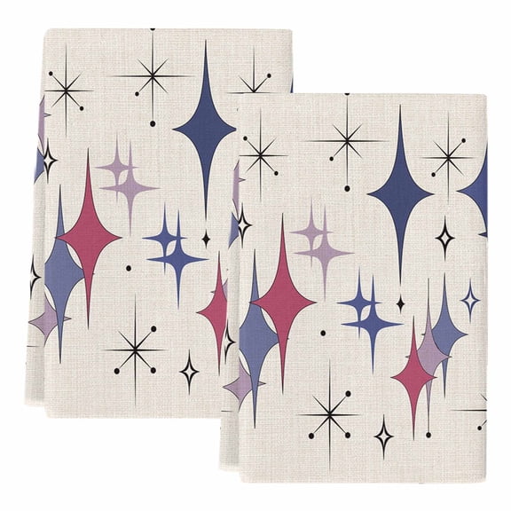 Dish Towels, Lavender Purple Pink Diamond Absorbent Kitchen Towels 2 PCS, Modern Geometric Mid Century Linen Microfiber Hand Towels Dish Cloths Tea Towels for Home&nbsp;Bathroom Cleaning,18X28-Inch,