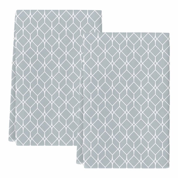 Dish Towels, Modern Geometric Absorbent Kitchen Towels 2 PCS, Grey Color Blocks Microfiber Hand Towels Dish Cloths Tea Towels for Home Bathroom Cleaning Drying,18X28-Inch,