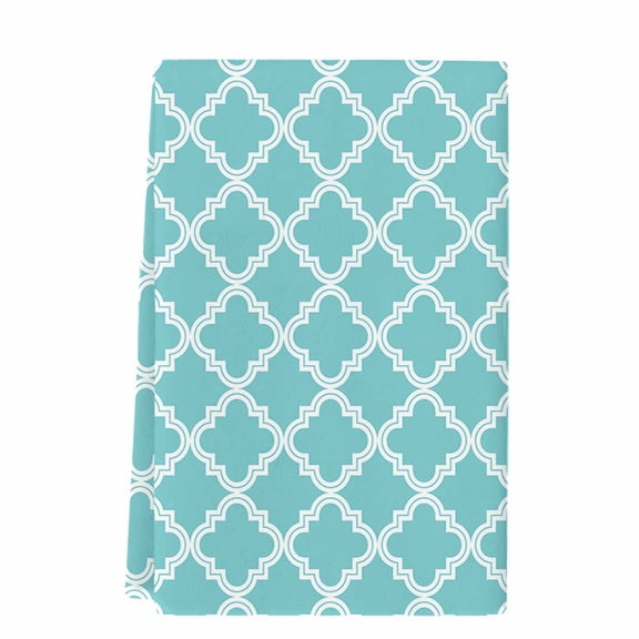 Dish Towels, Moroccan Pattern Absorbent Kitchen Towels 1 PC, Geometric Trellis Cyan Blue Microfiber Hand Towels Dish Cloths Tea Towels for Home Bathroom Cleaning Drying,18X28-Inch,