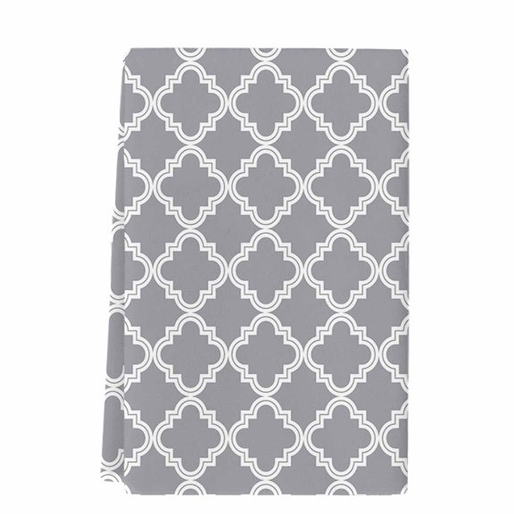 Dish Towels, Moroccan Pattern Absorbent Kitchen Towels 1 PC, Geometric Trellis Grey Microfiber Hand Towels Dish Cloths Tea Towels for Home Bathroom Cleaning Drying,18X28-Inch,
