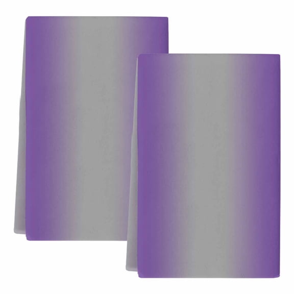 Dish Towels, Ombre Grey Purple Absorbent Kitchen Towels 2 PCS, Gradient Color Microfiber Hand Towels Dish Cloths Tea Towels for Home Bathroom Cleaning Drying,18X28-Inch,