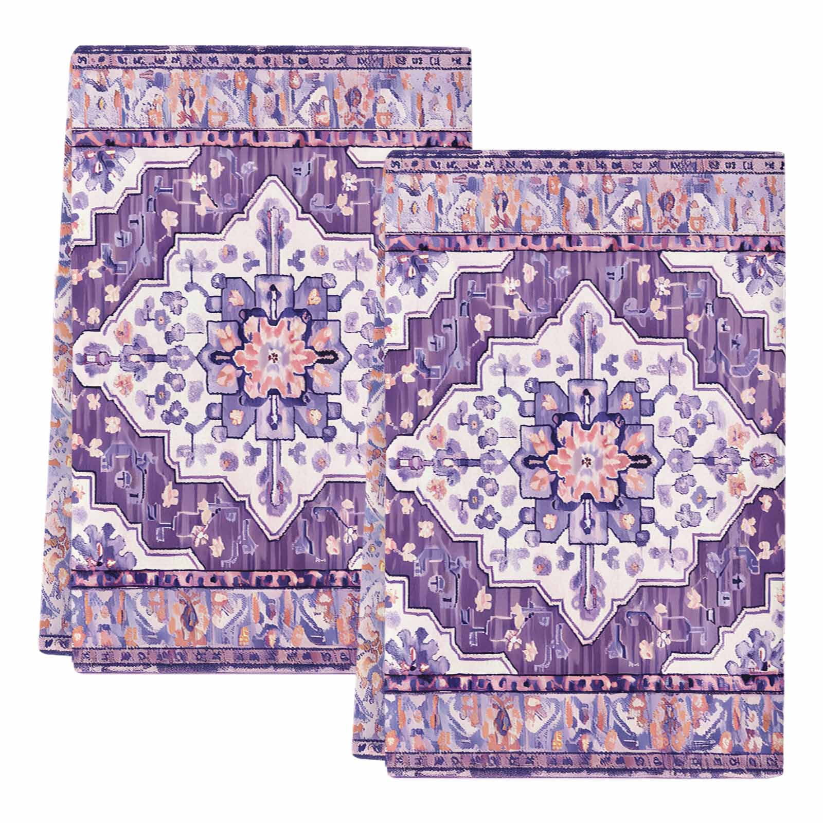 Dish Towels, Purple Bohemian Absorbent Kitchen Towels 2 PCS, Vintage Medieval Mural Microfiber Hand Towels Dish Cloths Tea Towels for Home&nbsp;Bathroom Cleaning Drying,18X28-Inch,