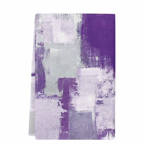 Dish Towels, Purple Grey Graffiti Block Absorbent Kitchen Towels 1 PC, Modern Abstract Texture Art Microfiber Hand Towels Dish Cloths Tea Towels for Home&nbsp; Bathroom,18X28-Inch,