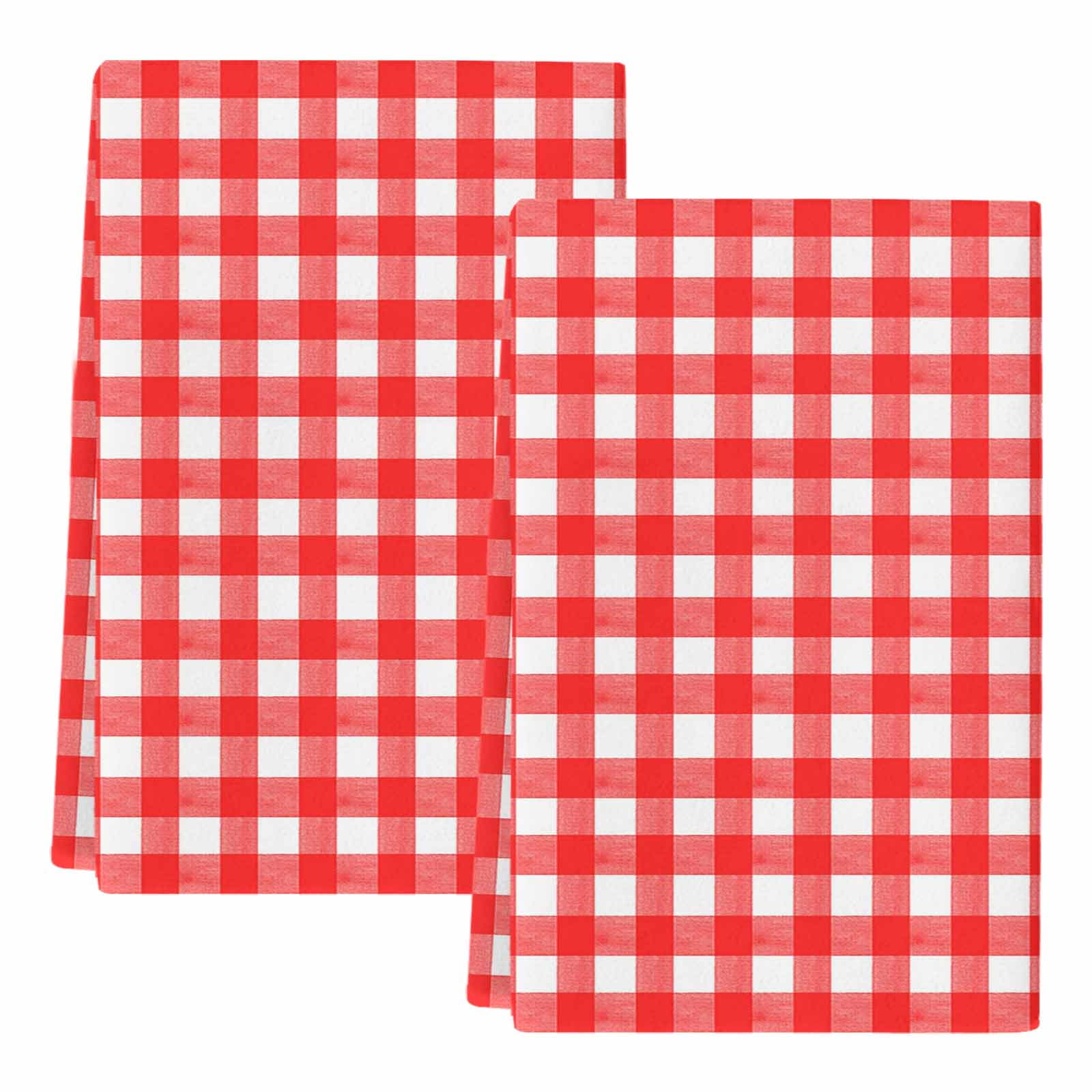 Dish Towels, Red Buffalo Plaid Absorbent Kitchen Towels 2 PCS, Pastoral Checkered Microfiber Hand Towels Dish Cloths Tea Towels for Home&nbsp;Bathroom Cleaning Drying,18X28-Inch,
