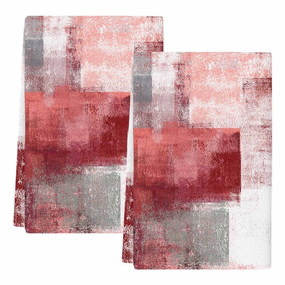 Dish Towels, Red Graffiti Absorbent Kitchen Towels 2 PCS, Abstract Sage Green Paint Microfiber Hand Towels Dish Cloths Tea Towels for Home&nbsp;Bathroom Cleaning Drying,18X28-Inch,