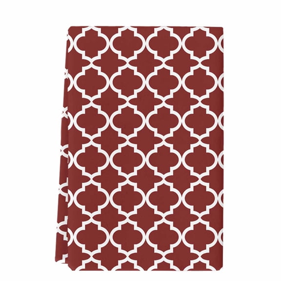 Dish Towels, Red White Geometric Absorbent Kitchen Towels 1 PC, Minimalist Morocco Pattern Microfiber Hand Towels Dish Cloths Tea Towels for Home&nbsp; Bathroom,18X28-Inch,