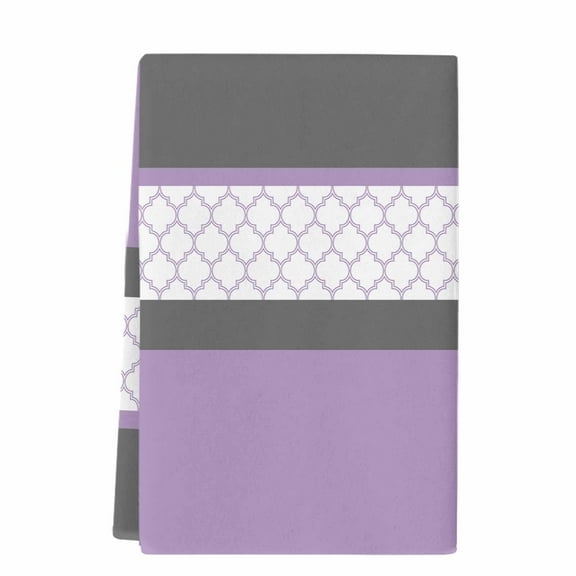 Dish Towels, Retro Morocco Striped Pattern Absorbent Kitchen Towels 1 PC, Lavender Purple Microfiber Hand Towels Dish Cloths Tea Towels for Home Bathroom,18X28-Inch,
