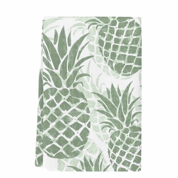 Dish Towels, Sage Green Pineapple Absorbent Kitchen Towels 1 PC, Summer Tropical Fruit Leaves Microfiber Hand Towels Dish Cloths Tea Towels for Home&nbsp;Bathroom Cleaning Drying,18X28-Inch,