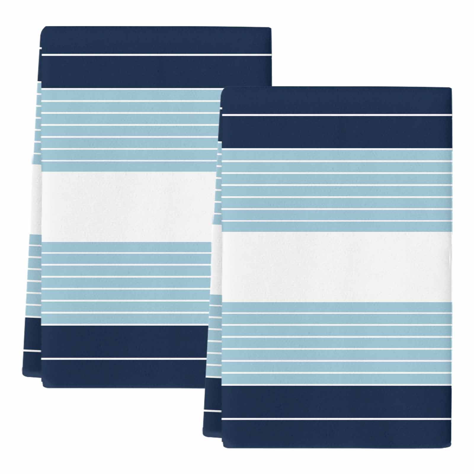 Dish Towels, Sky Blue Striped Absorbent Kitchen Towels 2 PCS, Ombre Stripes Microfiber Hand Towels Dish Cloths Tea Towels for Home&nbsp;Bathroom Cleaning Drying,18X28-Inch,