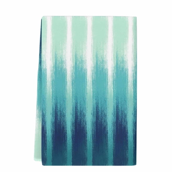 Dish Towels, Teal Blue Stripes Absorbent Kitchen Towels 1 PC, Ombre Striped Lines Drips Microfiber Hand Towels Dish Cloths Tea Towels for Home&nbsp;Bathroom Cleaning Drying,18X28-Inch,