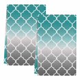 thumbnail image 1 of Dish Towels, Teal Green and Gray Ombre Gradient Absorbent Kitchen Towels 2 PCS, Morocco Pattern Microfiber Hand Towels Dish Cloths Tea Towels for Home&nbsp;Bathroom Cleaning Drying,18X28-Inch,, 1 of 9