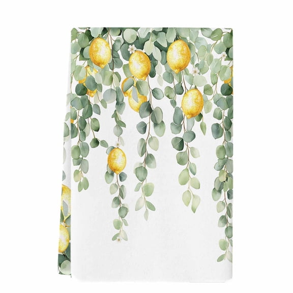 Dish Towels, Tropical Absorbent Kitchen Towels 1 PC, Lemon Leaf Fruit Microfiber Hand Towels Dish Cloths Tea Towels for Home&nbsp; Bathroom,18X28-Inch, Yellow Green