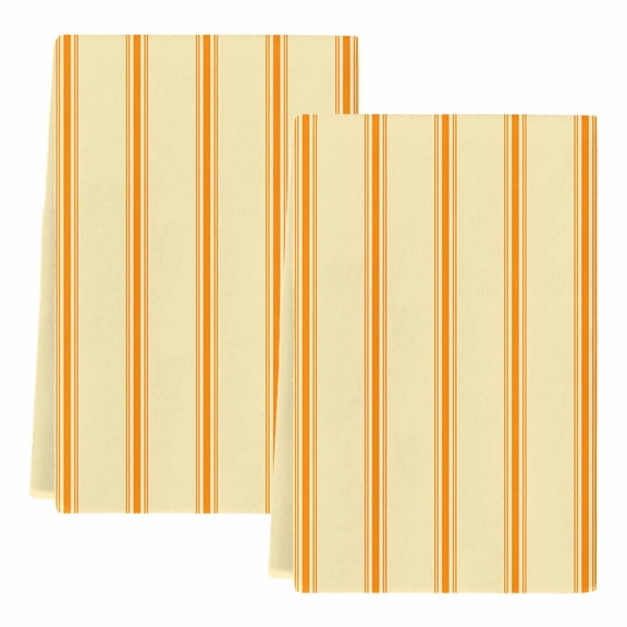 Dish Towels, Yellow Stripes Absorbent Kitchen Towels 2 PCS, Orange Vertical Striped Lines Microfiber Hand Towels Dish Cloths Tea Towels for Home Bathroom Cleaning Drying,18X28-Inch,