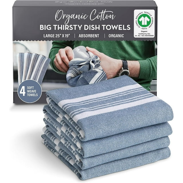 Dish Towels that Actually Dry Super Absorbent Oversize Organic