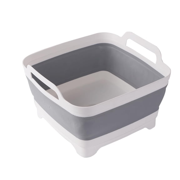 Dish Tub Basin Bucket Portable Outdoor Multiuse Tub Wash Dish Basin For Kitchen RV Camping Kitchen Dish Wash Stand Storage Rack Holder Microwave Grill Rack Rubber Feet Flat Drying Rack Small Dish