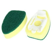Dish Wand Refill, 4 Sponges Replacement Heads Non Scratch, Soap Control Handle Dispenser Scrubber Heavy Duty with Dishwashing Scrub Dispensing Brush Pads Cleaning Supplies for Kitchen